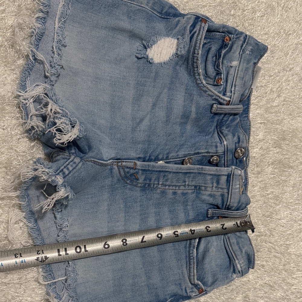 MOTHER Light Blue Frayed Jean Shorts..cutoff from Tom Cat jeans